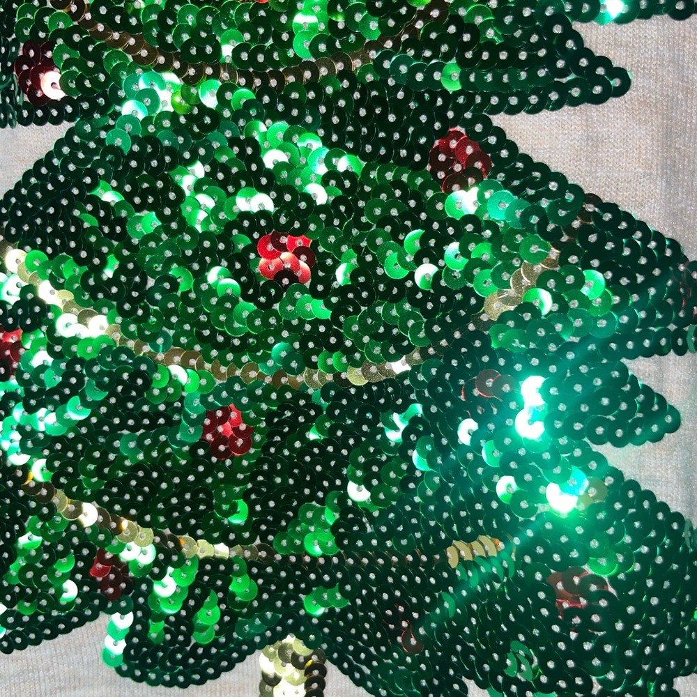 NWT Holiday Time Sequined Sweater with Christmas Tree - Picture 9 of 16